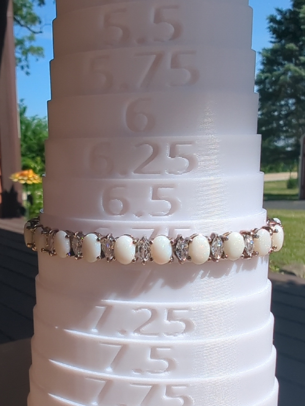 Opal CZ Marquise Cut 925 Sterling Silver Tennis Bracelet